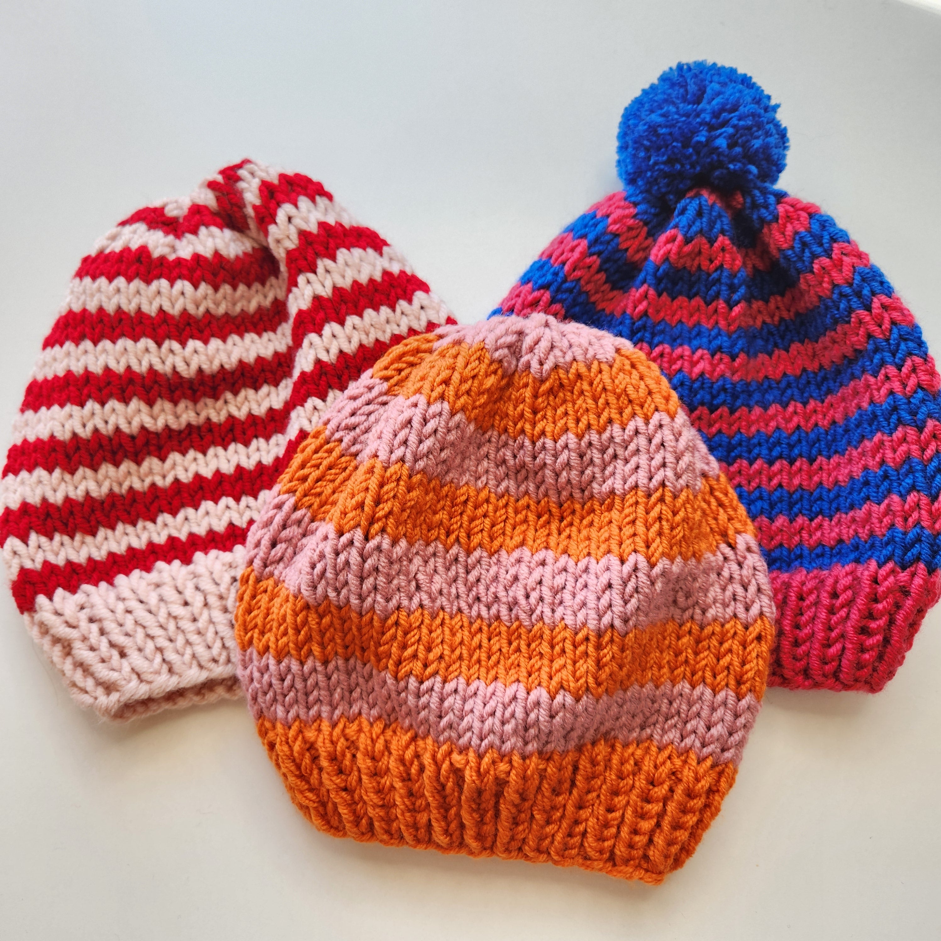 Rolling Stripes Beanie Pattern - Beginner-Friendly Knitting Pattern