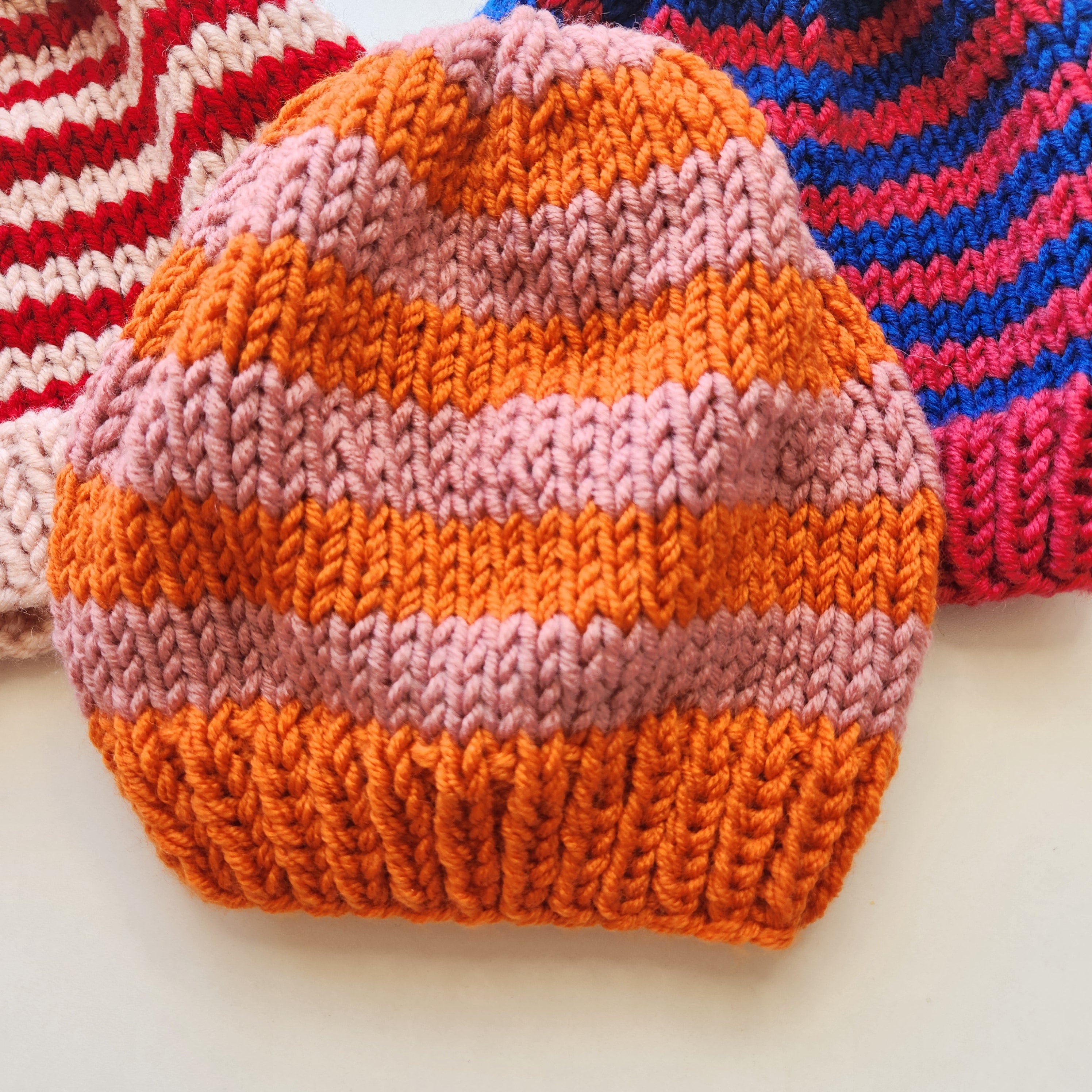 Rolling Stripes Beanie Pattern - Beginner-Friendly Knitting Pattern