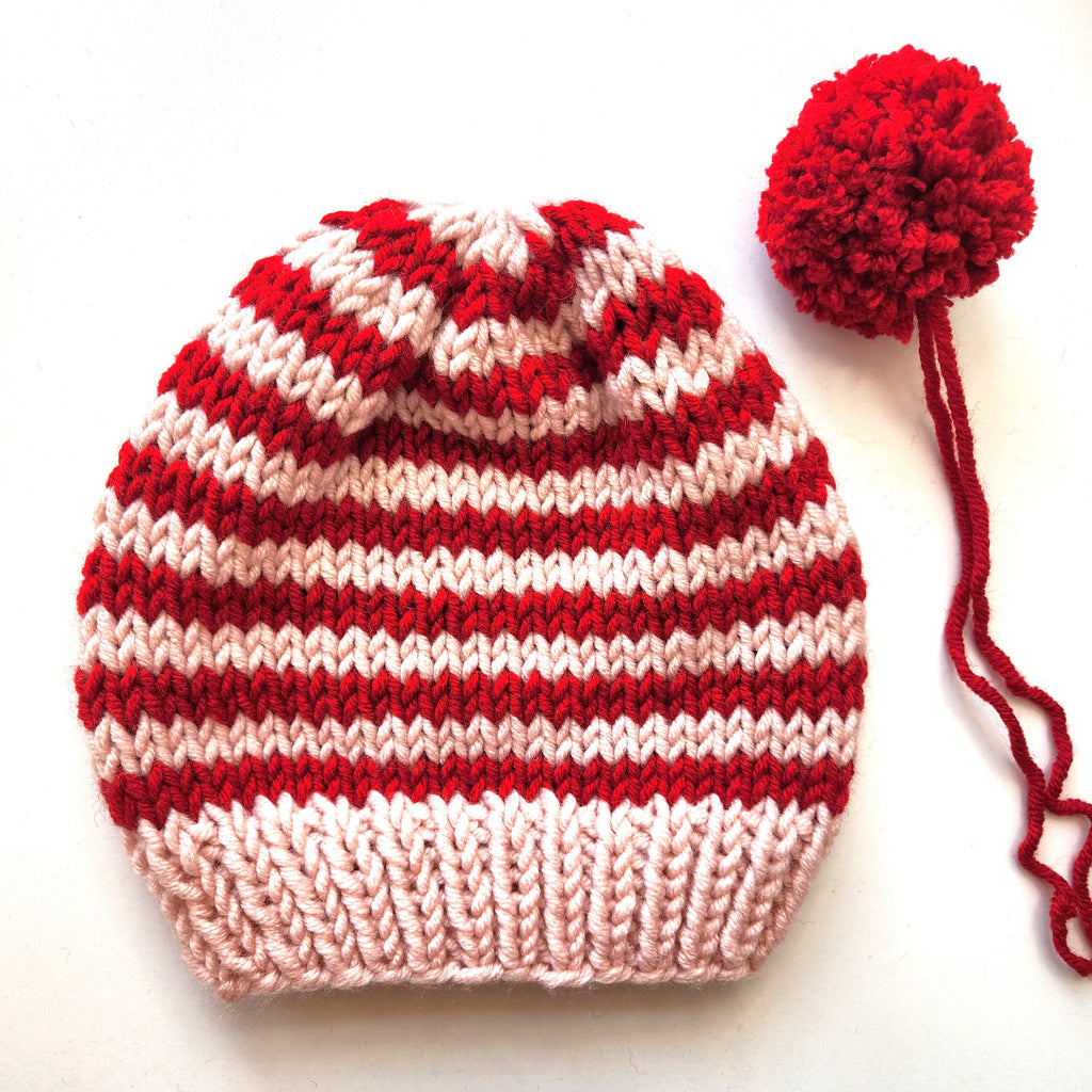 Rolling Stripes Beanie Pattern - Beginner-Friendly Knitting Pattern