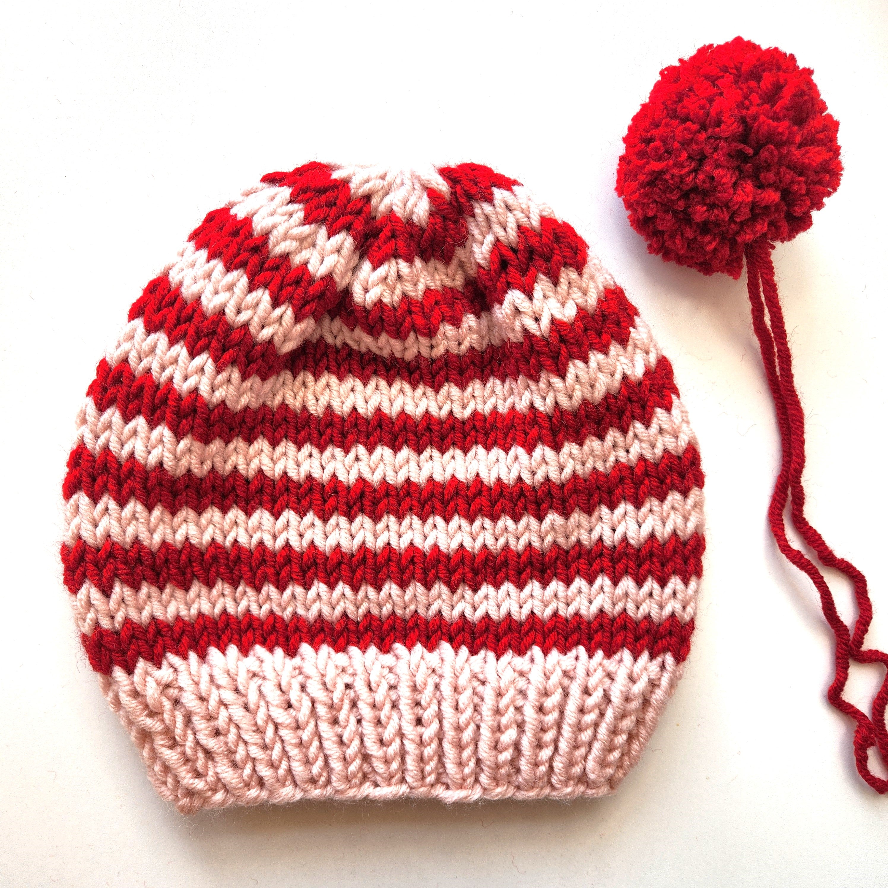 Rolling Stripes Beanie Pattern - Beginner-Friendly Knitting Pattern