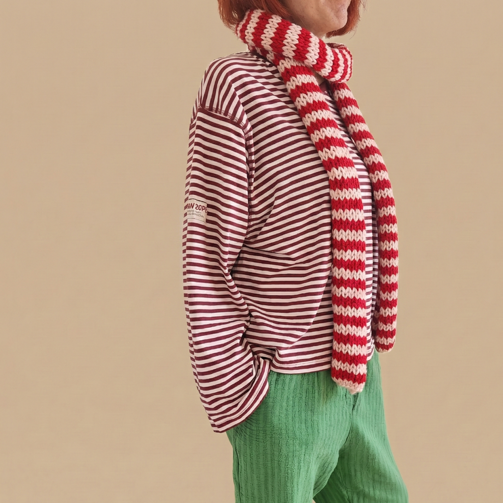 Rolling Stripes Scarf Pattern - Beginner-Friendly Knitting Pattern