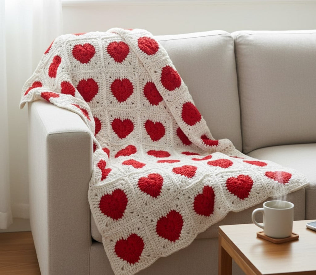 Heart Granny Square Motif Pattern - Beginner-Friendly Crochet Pattern
