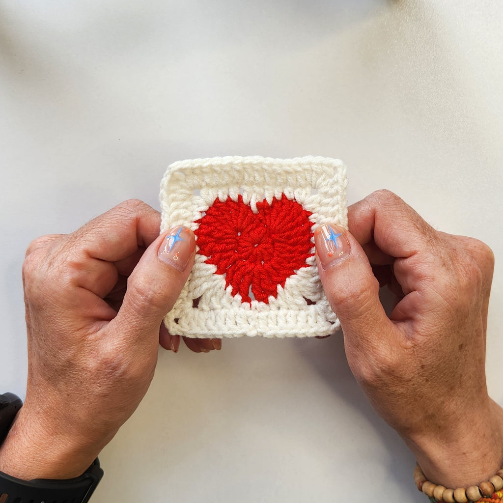 Heart Granny Square Motif Pattern - Beginner-Friendly Crochet Pattern