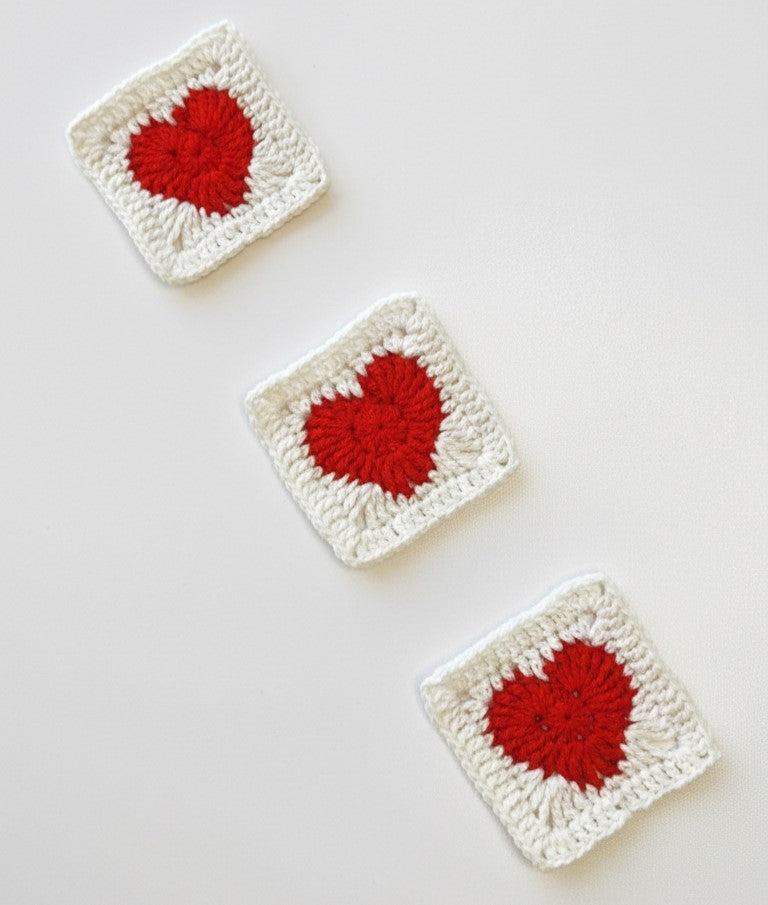 Heart Granny Square Motif Pattern - Beginner-Friendly Crochet Pattern